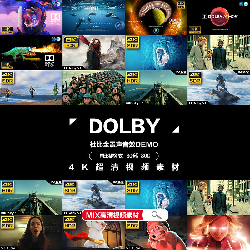 4K Ultra-Clear Video Material Dolby Atmos Demonstration Video Dolby Demo 5.1 Channel Test Video 7.1 Test