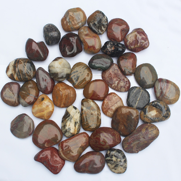 Deep Polished Nanjing Yuhua Natural Goose Egg Garden Decoration Fish Tank Landscape Flower Pot Decoration Potted Gardening Colorful Stone