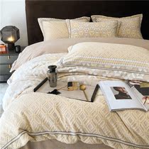 High-end Japanese imported carved velvet four-piece milk velvet padded double-sided velvet plus velvet warm coral velvet bedding bedding