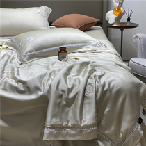 100 Lanjing Tencel summer quilt four-piece summer cool Mulberry Silk Air conditioning can be washed double thin quilt