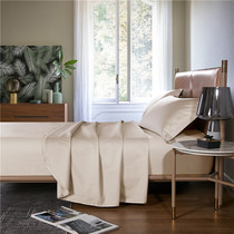 Single piece 140 cotton tribute satin bed pillowcase three-piece sheet cotton pure color hotel high-grade mattress sheath