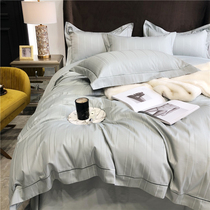 Eurostyle light extravaganza 140 long suede cotton pure cotton jacquard four sets full cotton pure color minimalist High-end Bed Bedding