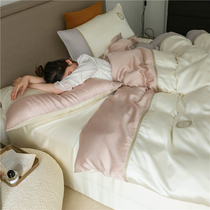 European-style imported Lan Jing Tencel Four-Piece Summer Ice Silk Cool Nude Sleeping Sheets 100 Lyocell Bedding