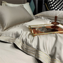 Light extravagant 140s long suede cotton gon satin full cotton four pieces upscale European-style hotel wind 100 pure cotton bunk bedding