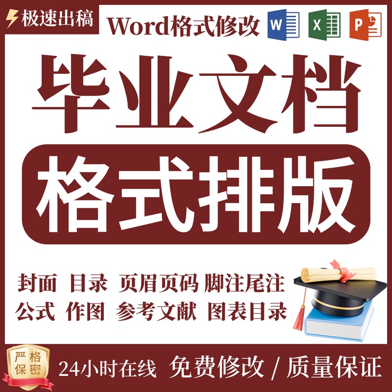 Paper Format Adjustment, Word Modification, Table Font Change, Line Spacing Adjustment, Table of Contents Adjustment, Cover and Chart Layout, Worry-Free Editing