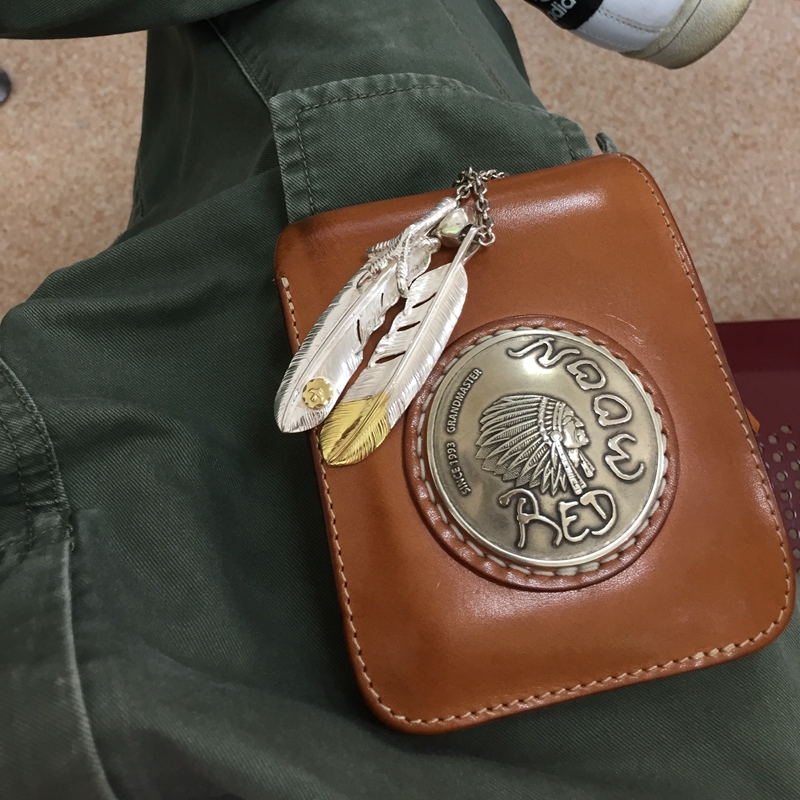 Japan REDMOON Red Moon Pancake PR-2000M-GM Bull Leather Retro Men's Short Wallet Wallet