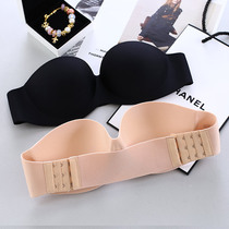 Strapless invisible bra Womens incognito wedding underwear Sexy gathered summer beauty back small bra thin cup comfortable upper bracket