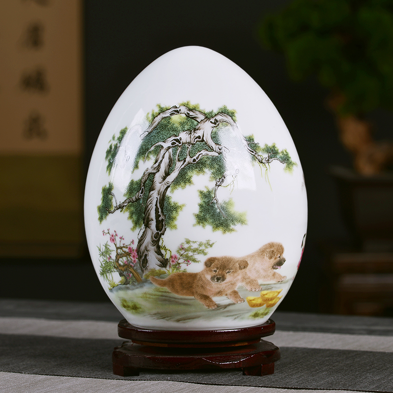 Jingdezhen ceramic vase egg ornaments Living room decorations Small creative home TV cabinet craft gift ornaments
