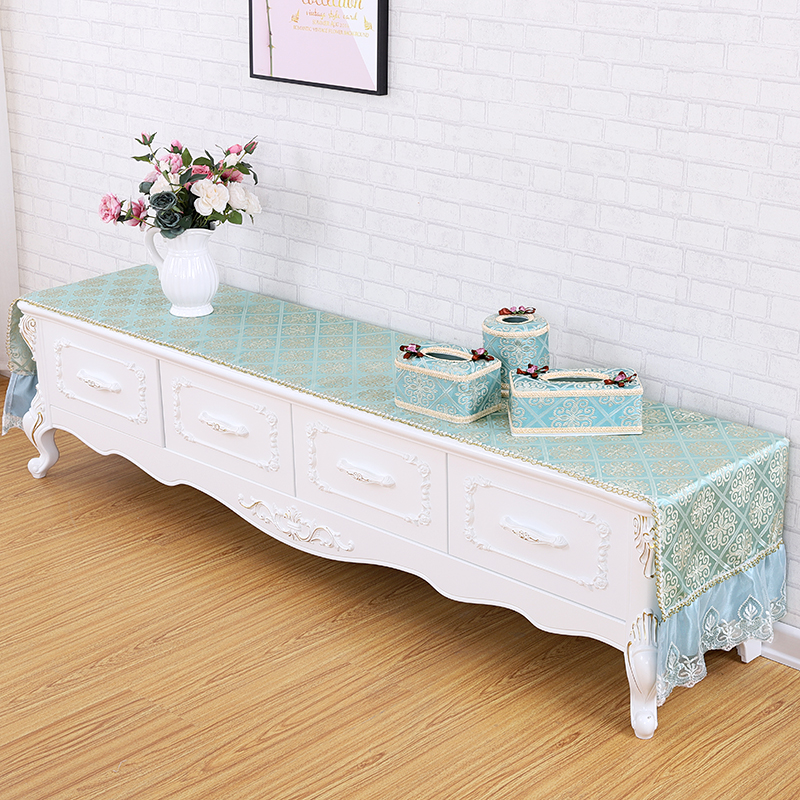 [Có thể được tùy chỉnh] Châu Âu vải ren TV tủ bìa cà phê bàn ​​khăn trải bàn bụi thời trang khăn trải bàn khăn trải bàn tiệc