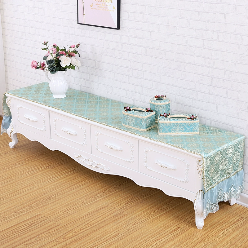 [Có thể được tùy chỉnh] Châu Âu vải ren TV tủ bìa cà phê bàn ​​khăn trải bàn bụi thời trang khăn trải bàn