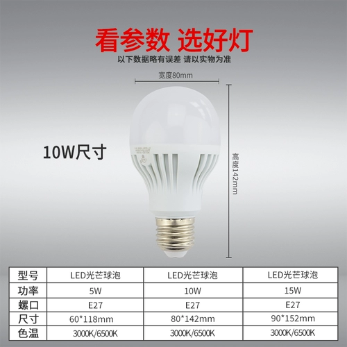 Светодиодная энергосберегающая лампа, лампочка, источник света, 5W, 15W, 25W, с винтовым цоколем