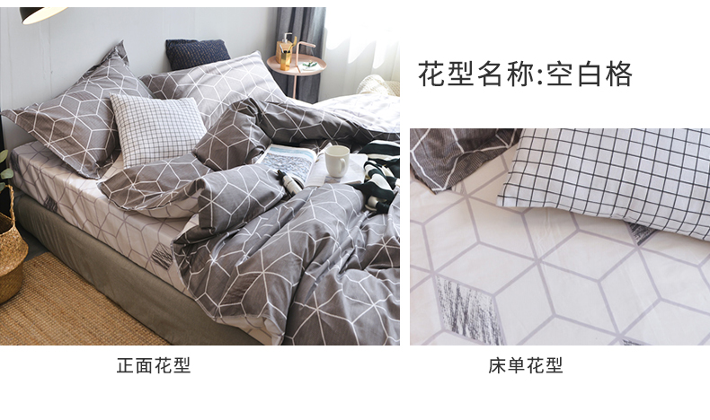 Nam Cực đơn giản bông denim nam 1,5 m giường 1.8m mùa đông bông ba mảnh vải quilt - Bộ đồ giường bốn mảnh chăn ra gối nệm cao cấp