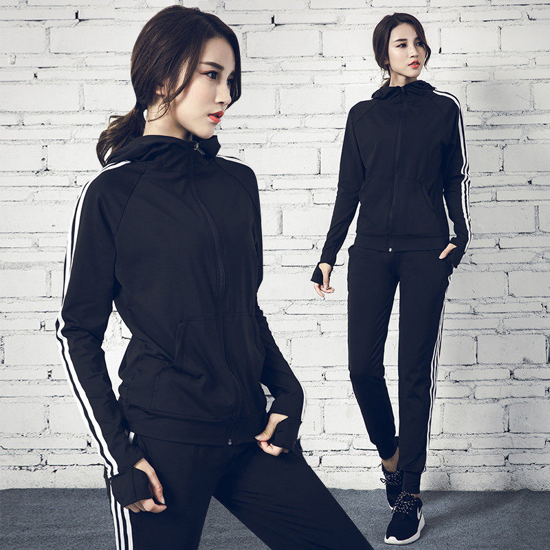 Spring and summer sports leisure suit women's 2021 new autumn and winter Korean temperament quick-drying running yoga suit fitness suit