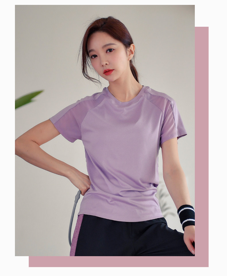 Sports short sleeves women 2022 Summer slim fit net red temperament Sweat Quick Dry Breathable Gym T-shirt Blouse