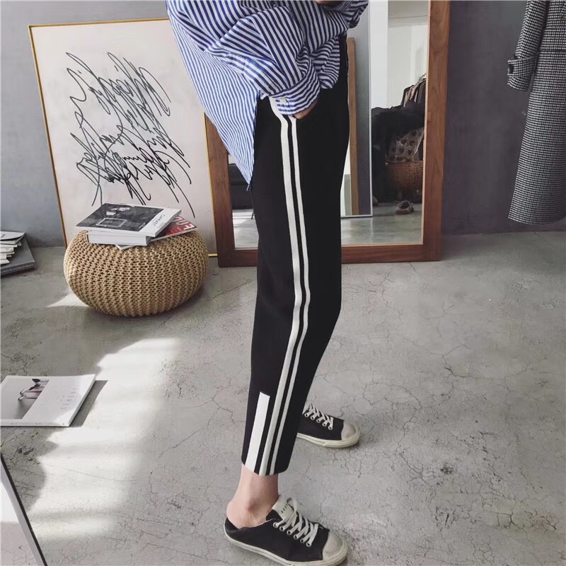 Quần chân nữ mùa hè mới béo MM cỡ lớn đã mỏng thường xuân và xuân cao eo thể thao đồng phục quần 9 điểm quần jean nữ cao cấp