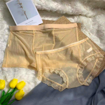 Couple underwear mesh sexy temptation men and women couple models 200 catties cute summer underwear lace passion suit