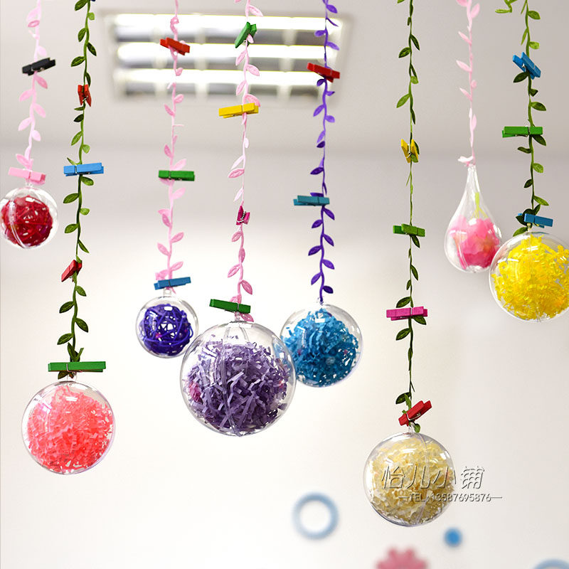 Creative crystal ball hanging Kindergarten corridor hanging Sky classroom Sky shop decoration Shed roof decoration