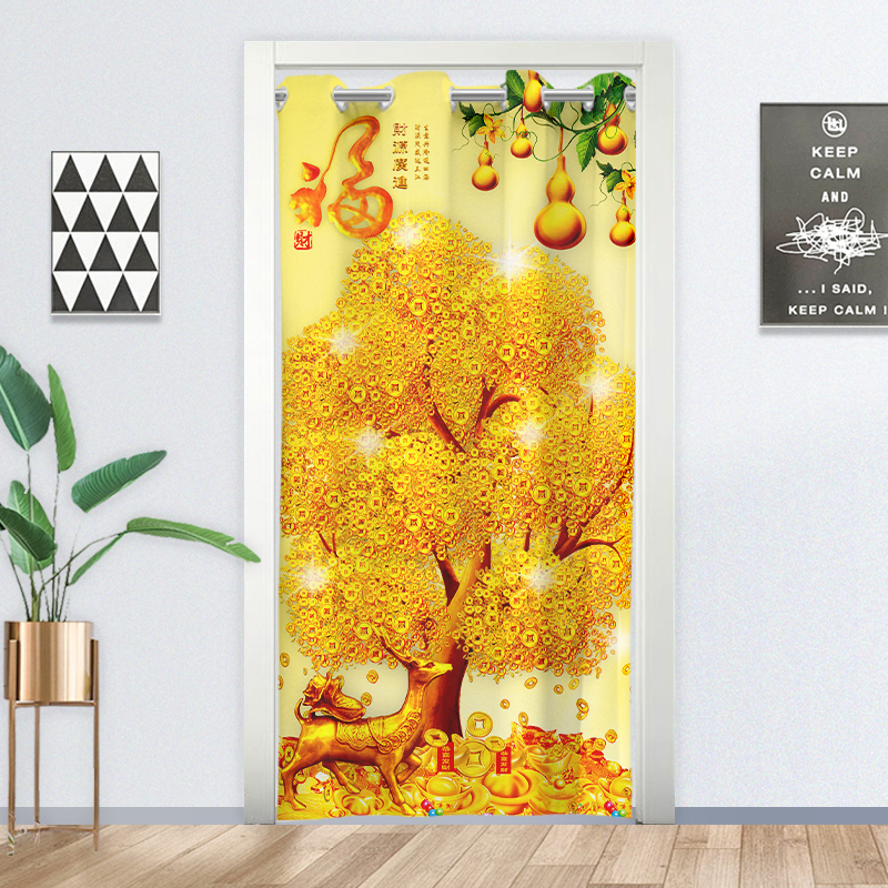 No-Drill Door Curtain Partition Curtain Wind-Blocking Fabric Curtain for Bedroom, Home, Bathroom, Fitting Room, Kitchen, Toilet No-Drill Door Curtain Partition Curtain Wind-Blocking Fabric Curtain for Bedroom, Home, Bathroom, Fitting Room, Kitchen, Toilet