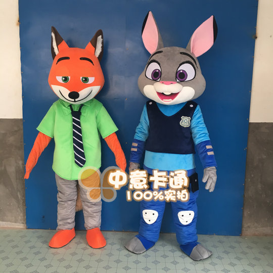 Faultier-Puppenkostüm Zootopia Cartoon-Puppenkostüm Judy Rabbit Puppenkostüm Human Wear Nick Fox