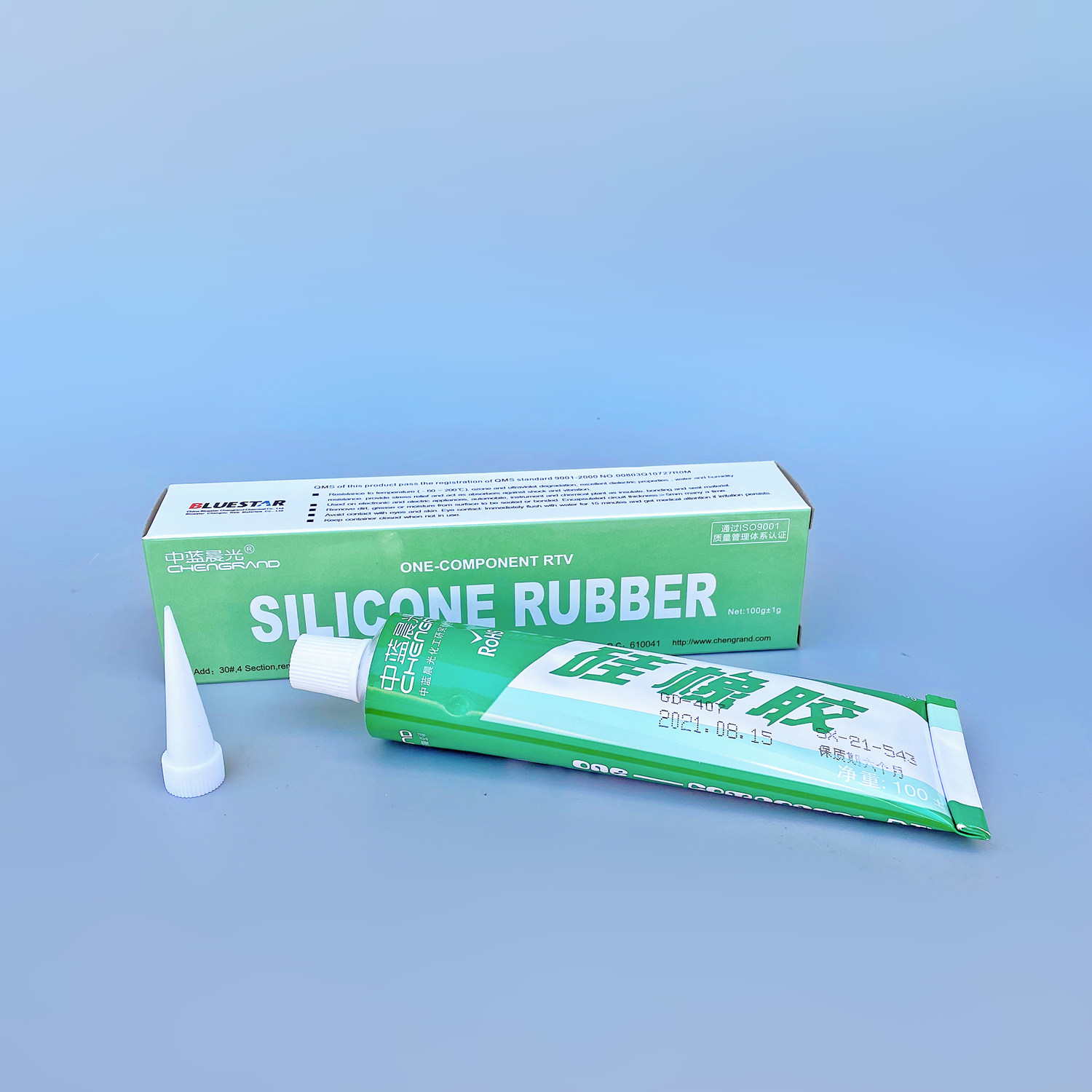 Middle blue Chenguang silicone rubber gd407 Chenguang GD407 one-component room temperature vulcanized silicone rubber silicone deacidification glue
