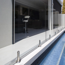 Balcony railing Stainless steel stair handrail Floor-to-ceiling glass column Outdoor guardrail Seaside swimming pool fence Household