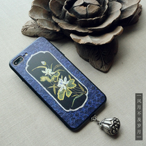 Chinese lotus embroidery original national wind Apple suitable for iphone678plus Xr XsMax phone case