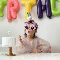 Little red book with the same birthday funny glasses creative childrens happy party photo props decoration cake shape