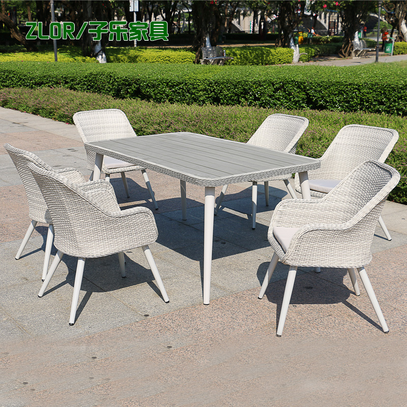 Zile furniture outdoor table and chair rattan chair five-piece balcony rattan chair backrest chair outdoor leisure table and chair combination