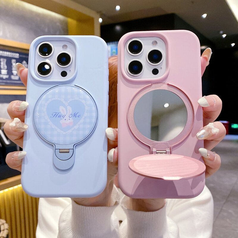 Mirror Stand Suitable for Apple 16 Pro Max Phone Case, iPhone 15 Pro Max Women's Model, 360-Degree Rotating Stand, Liquid Silicone, 14 Simple and High-End Feel, 13 Pro Makeup Mirror, Purple, Anti-Drop Mirror Stand Suitable for Apple 16 Pro Max Phone Case, iPhone 15 Pro Max Women's Model, 360-Degree Rotating Stand, Liquid Silicone, 14 Simple and High-End Feel, 13 Pro Makeup Mirror, Purple, Anti-Drop