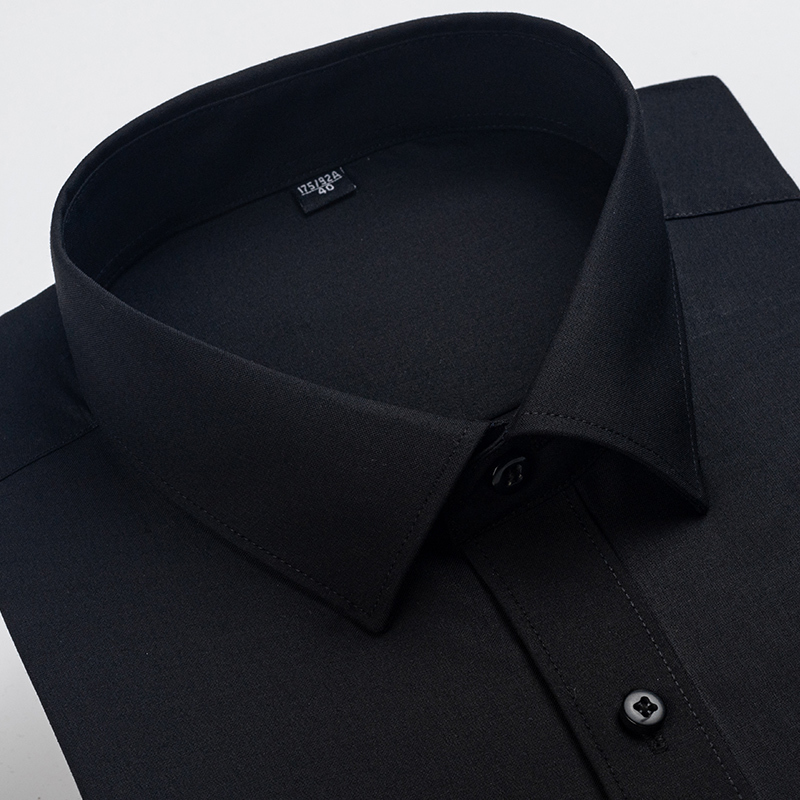 High-End Genuine Long-Sleeved Shirt for Men 2026 New High-End Pure Cotton No-Iron Casual Black Professional Formal Shirt