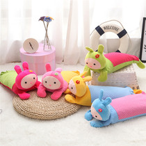 Baby newborn baby child pillow supplies anti-deflection head cotton buckwheat cartoon lengthened shape 0-1-3-6 years old
