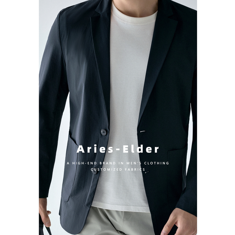 Aries Elder Men's Lightweight Suit Spring/Summer Easy-Care Wrinkle-Resistant Commuting Business Casual Jacket Aries Elder Men's Lightweight Suit Spring/Summer Easy-Care Wrinkle-Resistant Commuting Business Casual Jacket