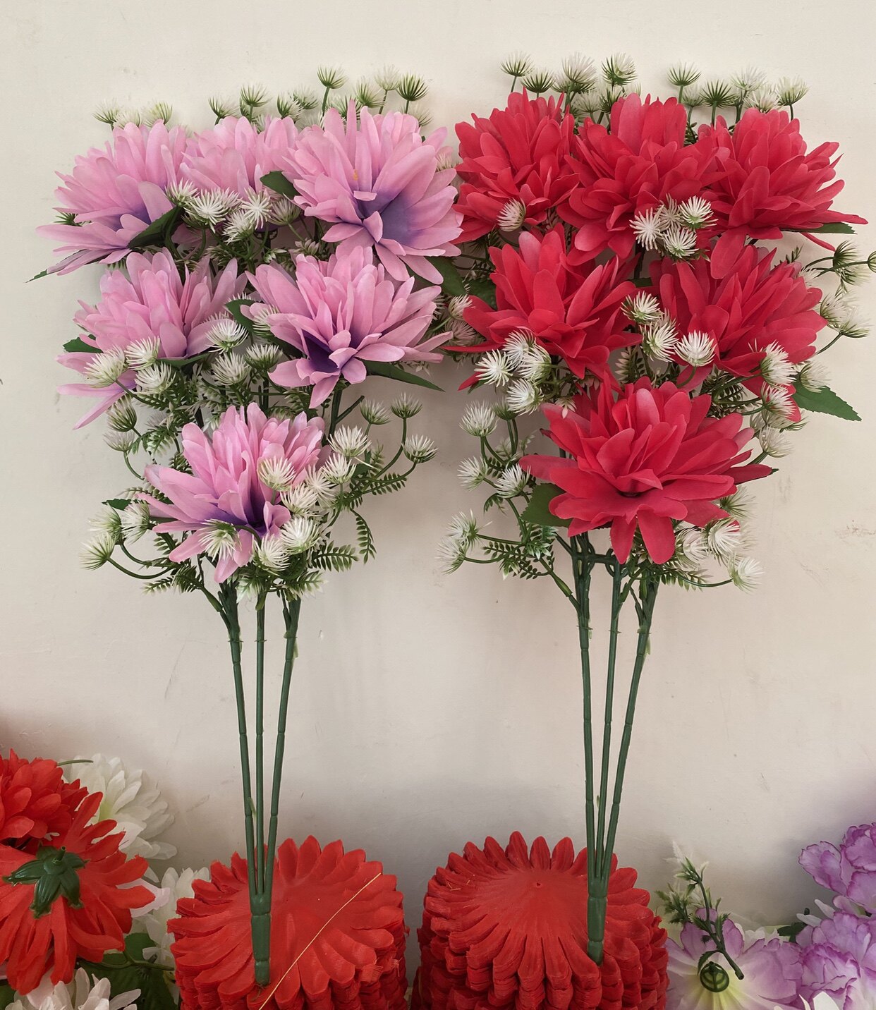 厂家直销仿真花束菊花单支假花绢花塑料清明祭祀装饰摆放花束批详情11