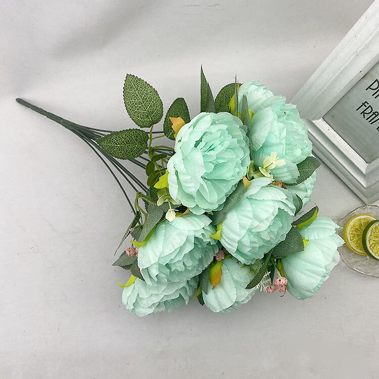12头洋牡丹仿真把束西洋玫瑰假绢花婚礼婚庆插花装饰欧式花墙花艺详情13