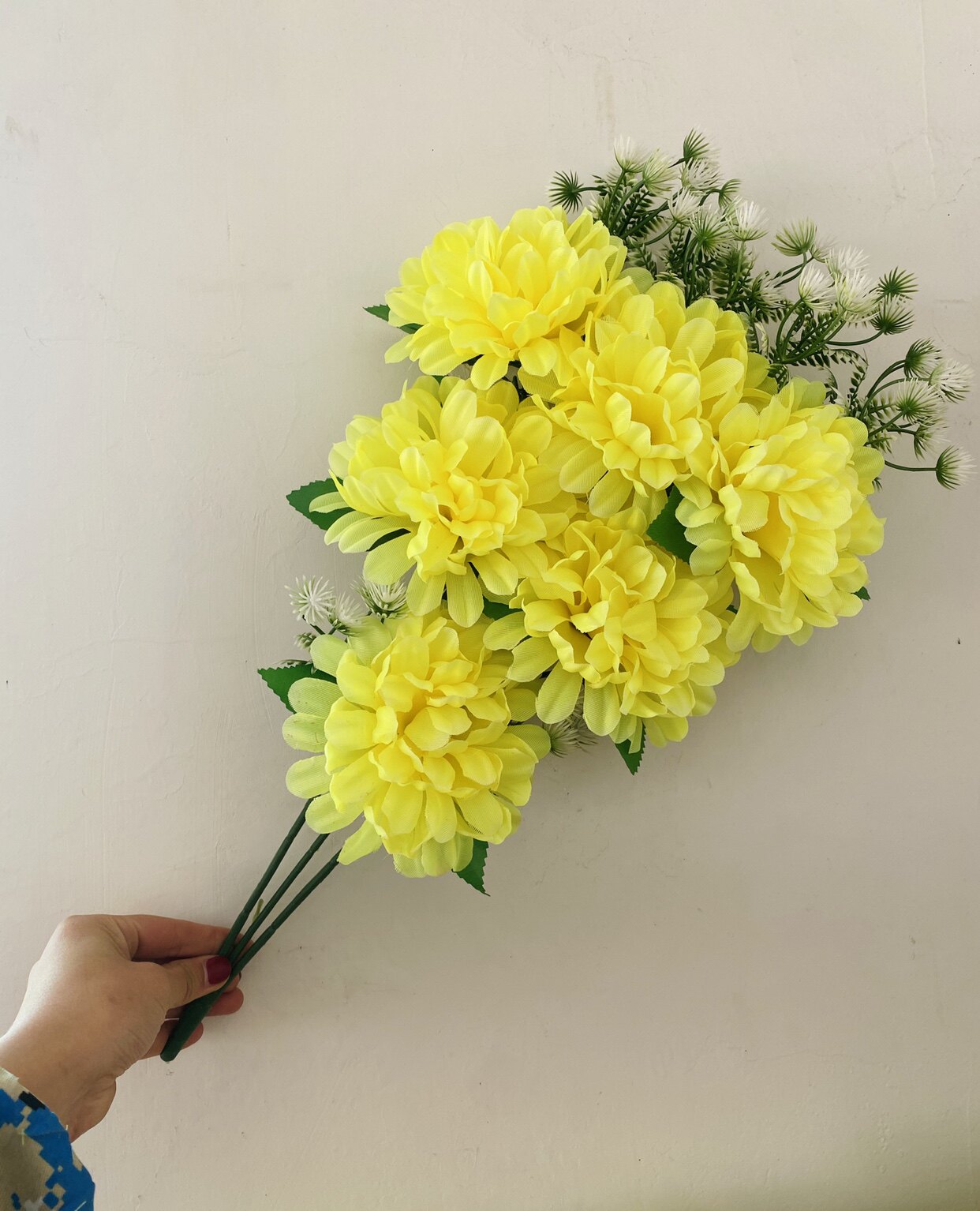 厂家直销仿真花束菊花单支假花绢花塑料清明祭祀装饰摆放花束批详情7