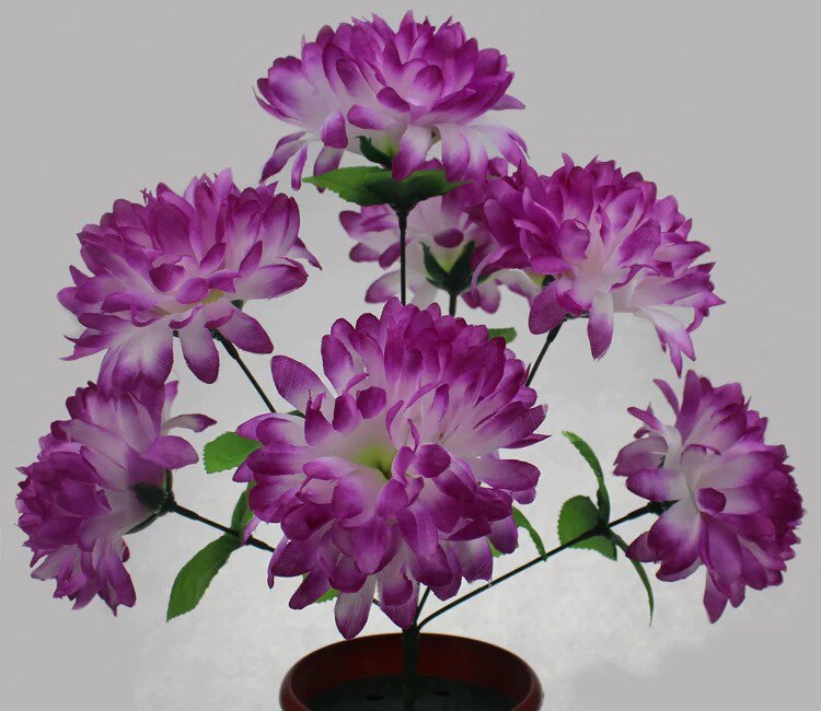 7头菊花清明仿真墓地装饰祭祀扫墓塑料绢花假花盆栽陵园花束详情2