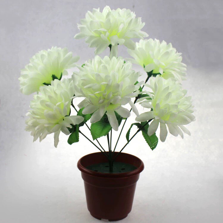 7头菊花清明仿真墓地装饰祭祀扫墓塑料绢花假花盆栽陵园花束详情10