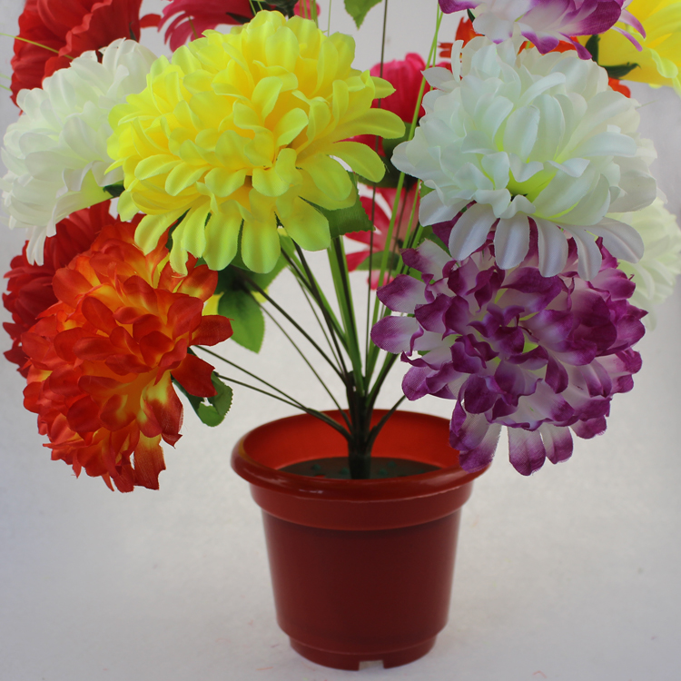 18头清明扫墓假菊花祭祀仿真花墓地摆放永生花上坟用花花束塑料详情6