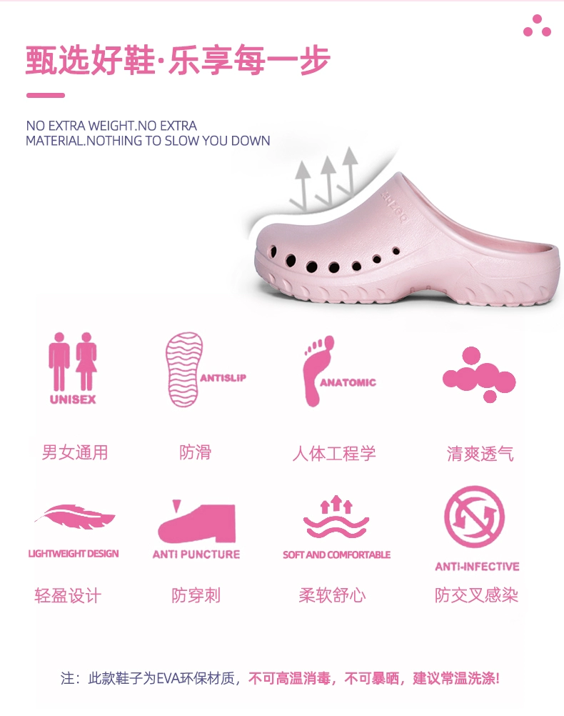 Operating room slippers for women, anti-slip thick-soled toe-toe shoes for men, doctors and nurses, anti-needle soft-soled hole-in-the-wall shoes for medical use