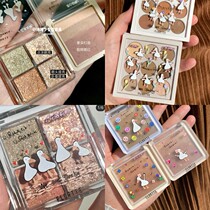 Two pieces minus 5 flortte flowers Loria duck nine-color eye shadow plate matte trim trim blush four-color pearlescent