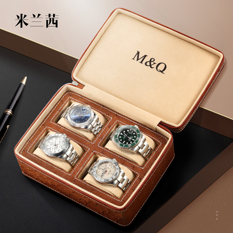 Milan's Watch Containing Bag Handmade Watch Leather Bag Portable Watch Bag Wrist Watch Containing Box Travel Watch Bag-Taobao