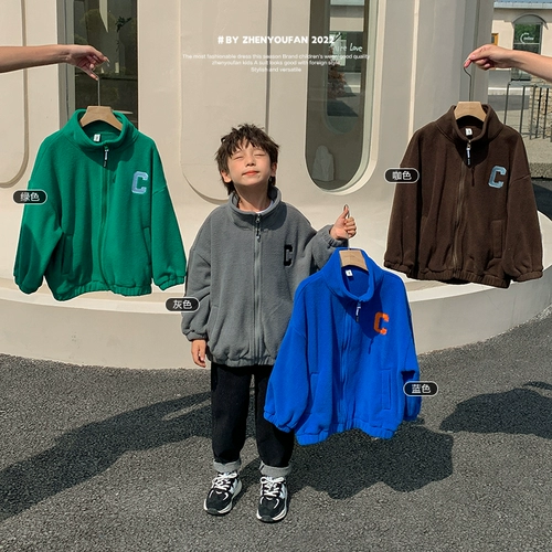 Летняя одежда, бархатная осенняя куртка, бархатный детский осенний флисовый кардиган, 2023