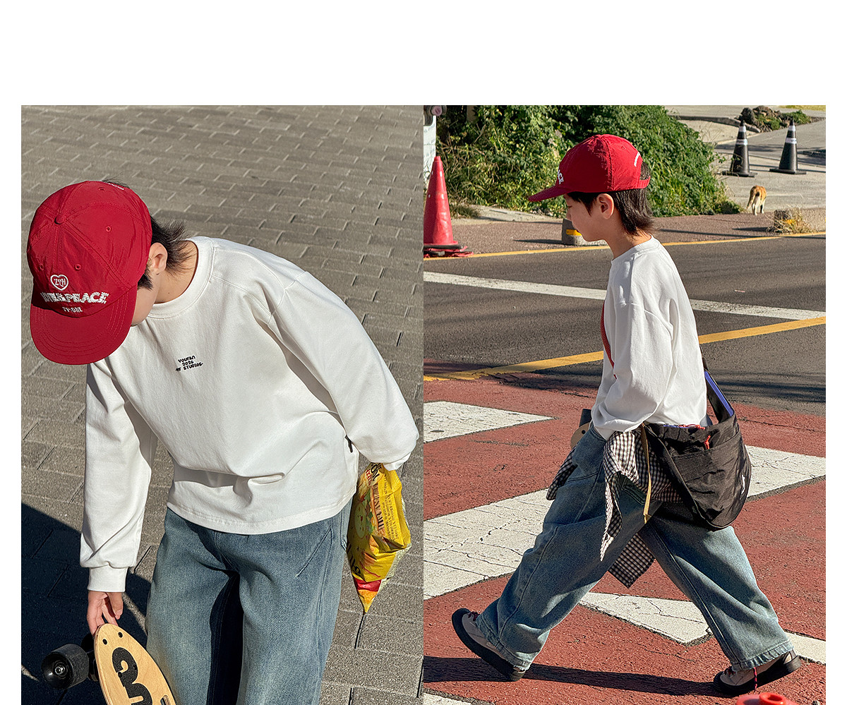 Boys' Sweatshirt Long-Sleeve T-Shirt White Base Shirt Early Autumn 2026 New Style for Older Children Boys' Top Clothing Outfit — 18