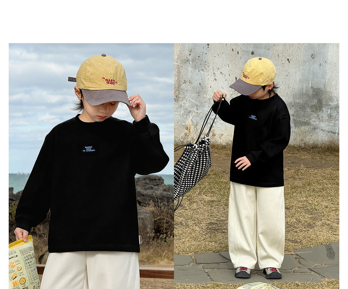 Boys' Sweatshirt Long-Sleeve T-Shirt White Base Shirt Early Autumn 2026 New Style for Older Children Boys' Top Clothing Outfit — 58