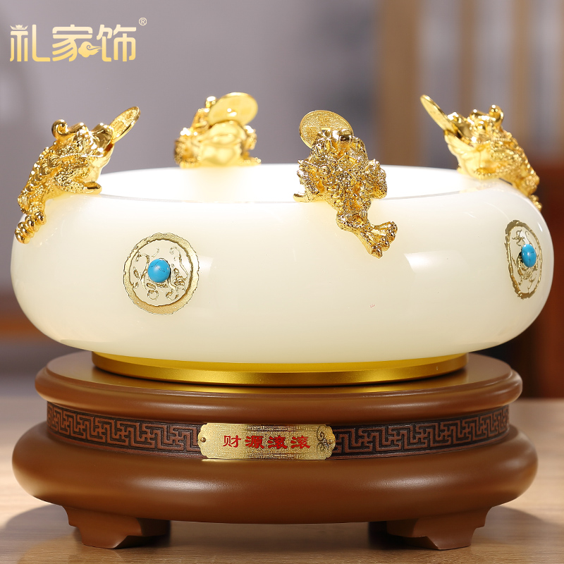 Fortune rolling lucky cornucopia ornaments Feng Shui compass Glass craft gifts Home living room wine cabinet decorations