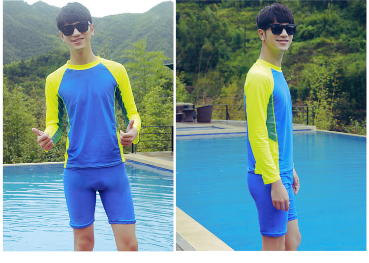 Thanh niên Áo tắm Boy Big Boy Plus Phân bón Cộng với Kích cỡ Chia Suit Quần short Sinh viên Nam dài tay Đồ bơi quần bơi nam speedo chính hãng