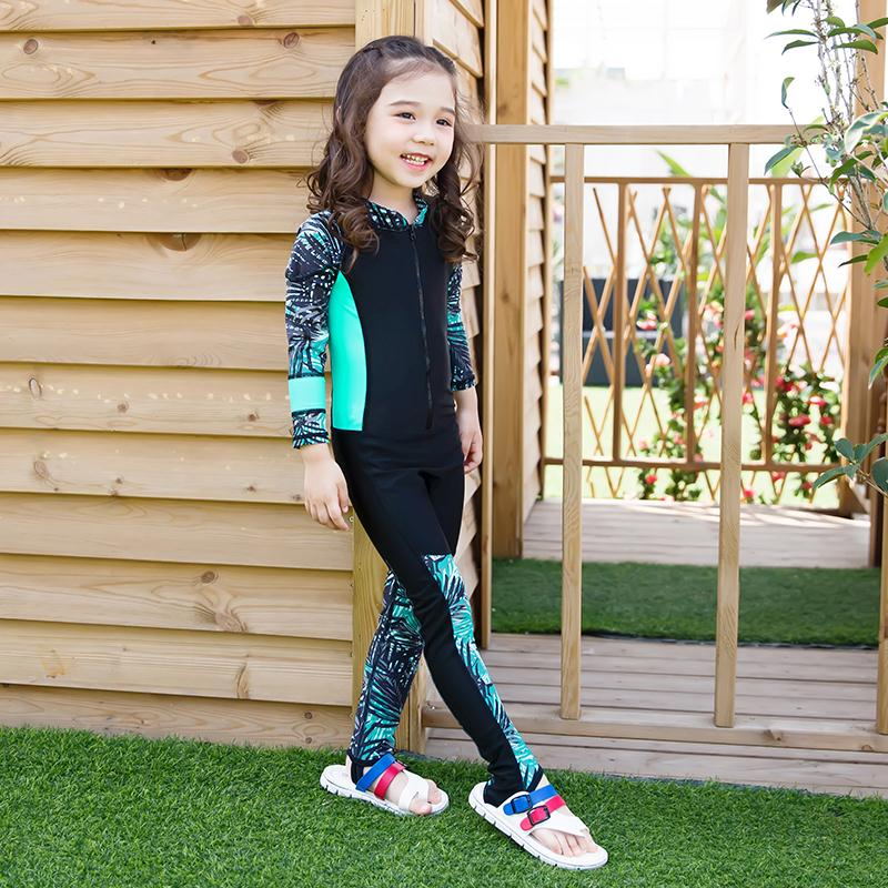 Children Wetsuit Surf Swimsuit Swimsuit Girl Long Sleeve Long Pants Fit in body suit Children's swimsuit