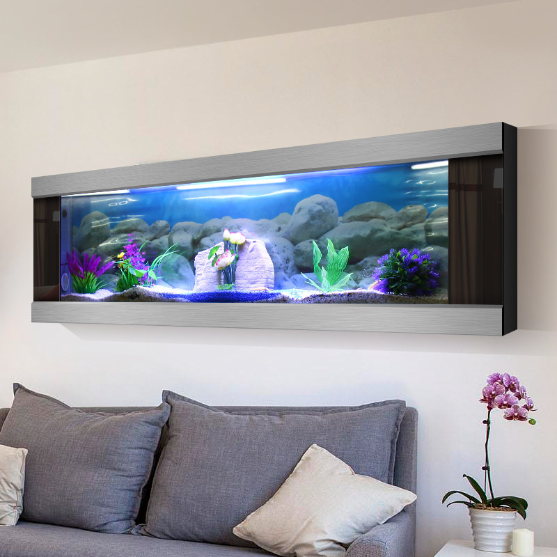Opel fish tank Aquarium Hanging wall wall small living room household landscaping ecological glass goldfish tank free water change