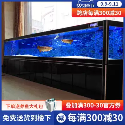 Opel large golden dragon fish tank aquarium ecological living room screen glass 2 meters 3 meters filter porch Villa