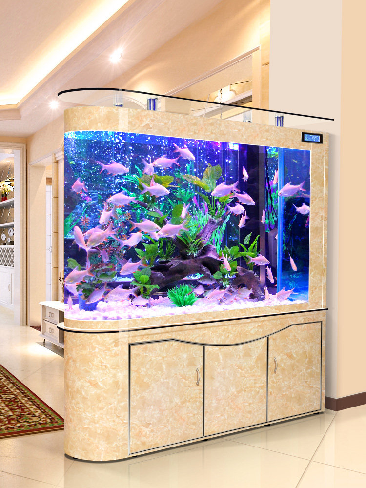 Bullet fish tank Aquarium Living room Ecological glass Household large, medium and small entrance floor-to-ceiling screen free water change